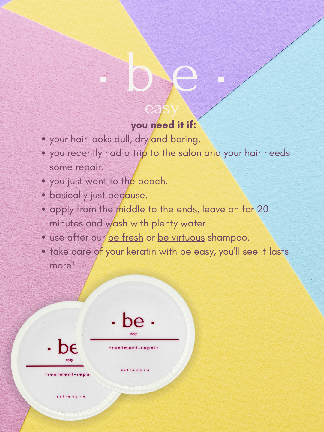 Be Easy - Mascarilla Hidratante para Cabello ♥ 200 ml